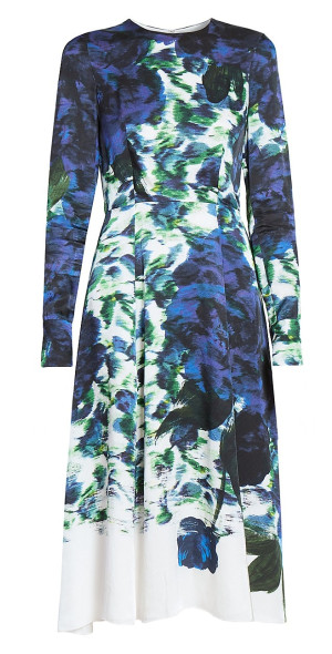 Erdem - Women's Floral Fitted Long-Sleeve Midi-Dress