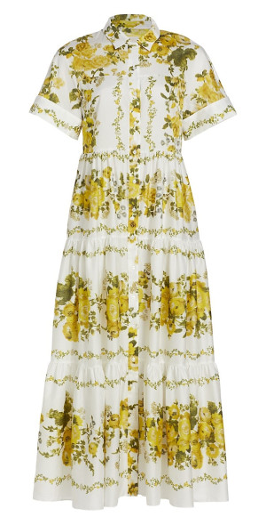 Erdem Women's Helena Floral Tiered Maxi Dress