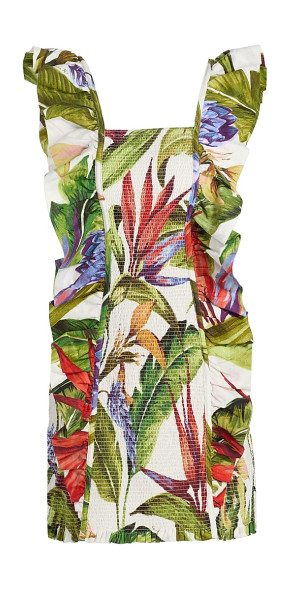 farm rio maxi flowers tiered ruffle mini dress FARM Rio Ruffled Floral Mini Dress | Pink