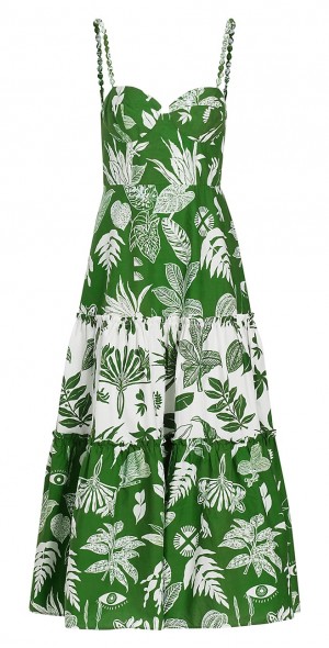 slim fit dress slacks Yellow Jungle Panther One-Shoulder Midi Dress  FARM Rio