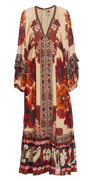 Farm Rio - Women's Winter Tapestry V-Neck Maxi Dress Farm Rio - Women's Winter Tapestry V-Neck Maxi Dress