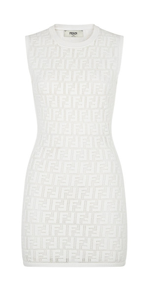 Fendi Women's Monogram Mesh Bodycon Mini Dress