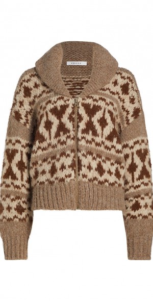 Frame - Women's Fair Isle Zip-Up Sweater