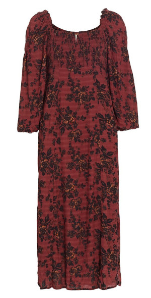 Free People - Women's Jaymes Smocked Floral Midi-Dress