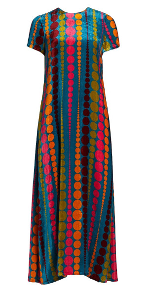 La DoubleJ - Women's Printed Silk Swing Maxi Dress