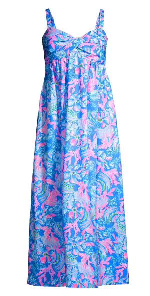 lilly pulitzer azora cotton midi dress NWT Lilly Pulitzer Azora Peony Pink Seaside Scene Cotton Midi Dress Ladies 14