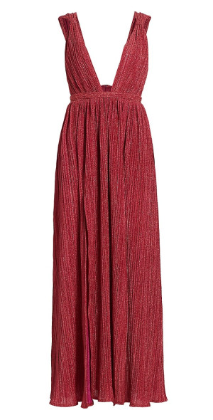Line & Dot - Women's Allure Shimmering Pleated Maxi Dress