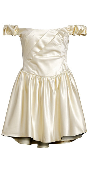 love shack fancy off the shoulder dress LoveShackFancy Zennia Off-The-Shoulder Mini Dress