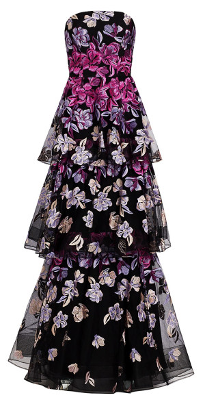 chinese dress ladies Halter Neck Lace Trim Tier Gown