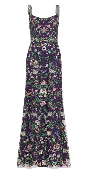 green emerald velvet dress Floral A Line Cocktail Dress