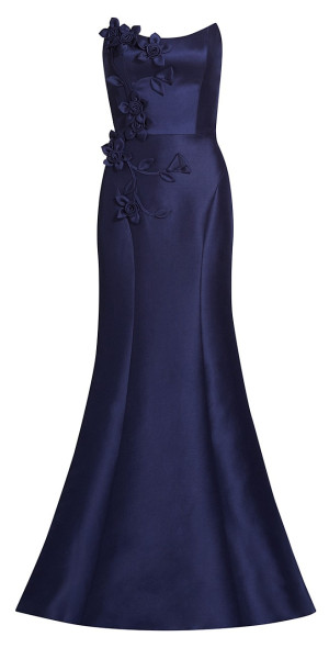Marchesa Notte - Women's Flower Appliqu Strapless Gown