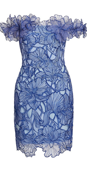 Marchesa Notte - Women's Iris Floral Appliqu Cocktail Minidress Marchesa Notte - Women's Iris Floral Appliqu Cocktail Minidress