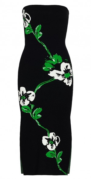 knee length dresses for ladies Fiorela White Floral Jacquard Strapless Midi Dress main image 1