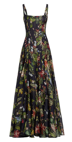 oscar de la renta geometric-print silk maxi dress Oscar de la Renta