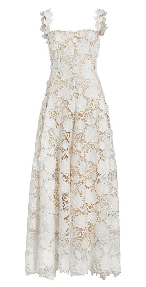 Oscar de la Renta Women's Water Lily Guipure Lace Maxi Dress