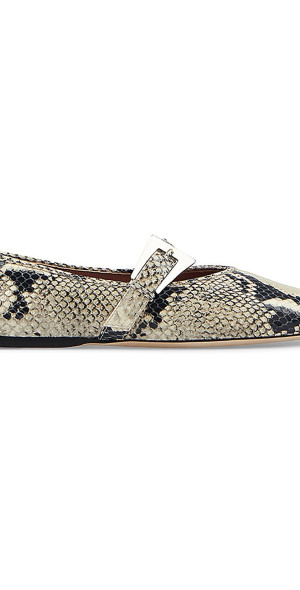 Paris Texas - Women's Sveva Python-Print Leather Ballet Flats