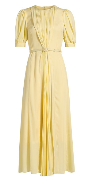 strapless open back dress Charming A Line V Neck Satin Long Yellow Prom Dresses – luladress main image 0