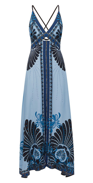 white christmas dresses Women's Bohemian Ivory & Black Halter Maxi Dress main image 1