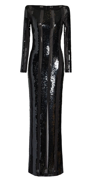 retro sequin dress RETROFETE ELLA Multicolor neon sequins in a retro Marilyn Magnetic Glow Maxi Retro