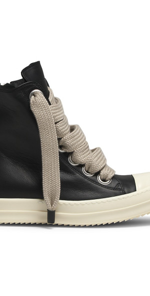 Rick Owens Women's Jumbo Laced Pearl Leather High-Top Sneakers