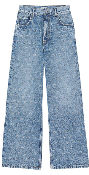 Sandro - Women's Wide-Leg Heart Jeans