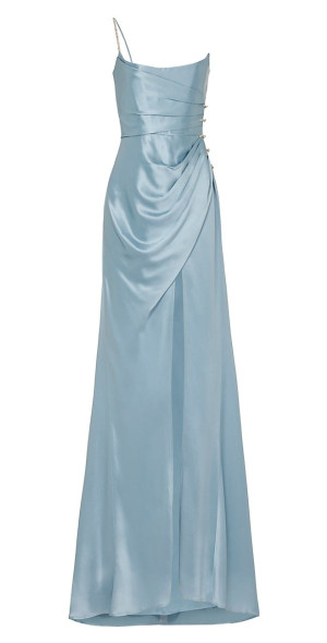 celestial sass satin dress Midnight Blue Satin Maxi Dress - All Dresses
