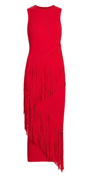 simon miller red fringe dress Simon Miller Wallis Knit Fringe Dress - Coral Red