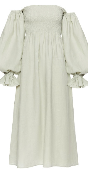sleeper white linen dress Sleeper Women's Michelin Linen Dress