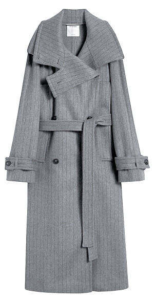 Sportmax - Women's Pinstriped Trench Coat in Pure Wool