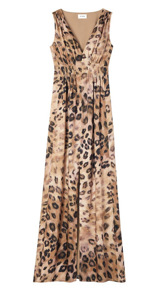 St. John - Women's Leopard-Print Maxi Dress