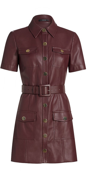 Toccin - Women's Lydia Faux Leather Belted Minidress
