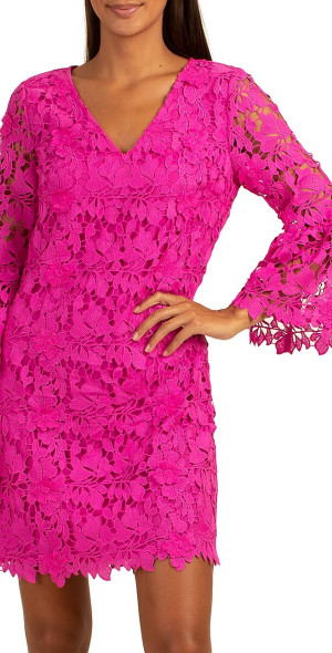 trina turk pink lace dress Trina Turk NWT! Women'S Pink Eames Lace Sheath Dress Size 10