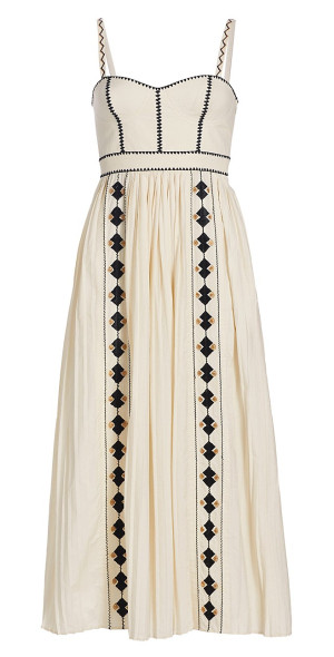 cotton embroidered maxi dress Embroidered Floral Button-Down Maxi Dress – Elegant Boho Style