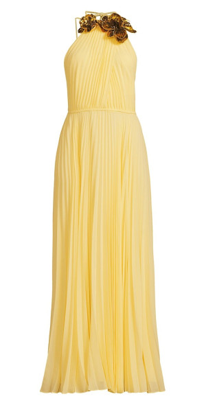 Ungaro - Women's Zo Sequined Floral Pleated Chiffon Maxi Dress