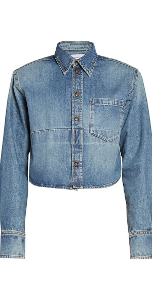Victoria Beckham - Women's Cropped Denim Shirt