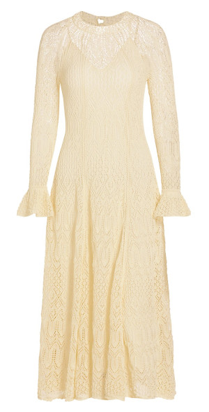 knee length dresses for ladies Zimmermann // Ivory Jude Crochet Trim Midi Dress  VSP Consignment