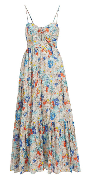 zimmermann clover patched midi dress Zimmermann Clover Patched Midi Dress Floral Broderie Trim White Lace Size 1  S