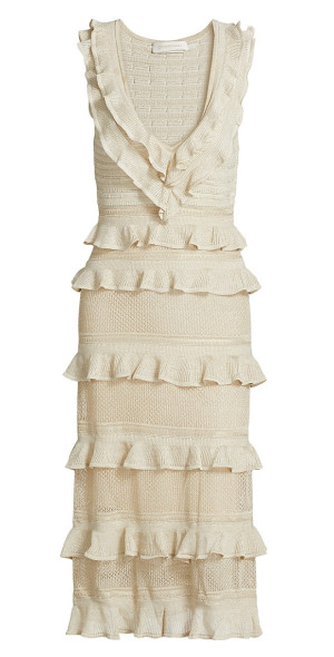 crush frill sleeve midi dress Zimmermann