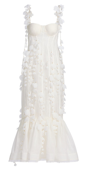 zimmermann dawning floral linen and silk midi dress ZIMMERMANN Dawning Linen And Silk Midi Dress