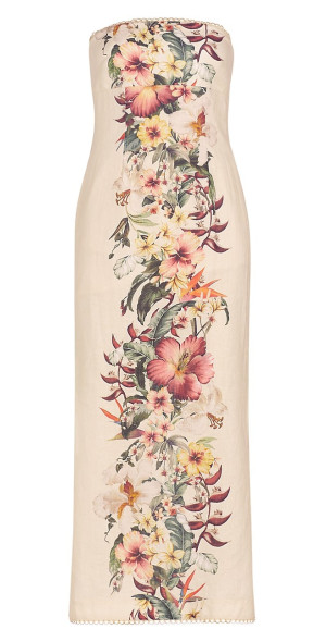 knee length dresses for ladies Pink Palm Lexi Billow Long Dress