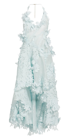 Zimmermann - Women's Natura Laser-Cut Halterneck High-Low Dress