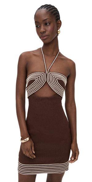 brown coco dress Azazie Mocha Coco Ruffles Sleeveless A-Line Evening Dress / Gown