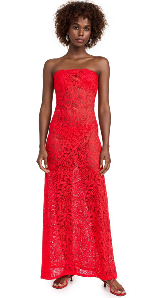 strapless open back dress Beaufille Anise Dress | Red | Size S main image 1
