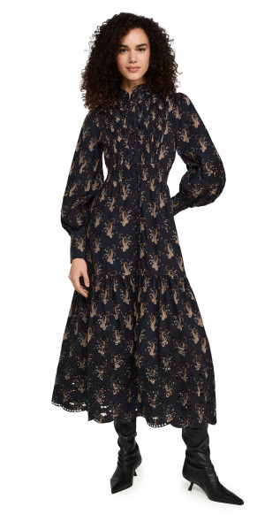 byTiMo - Poplin Midi Dress Midnight Paisley S