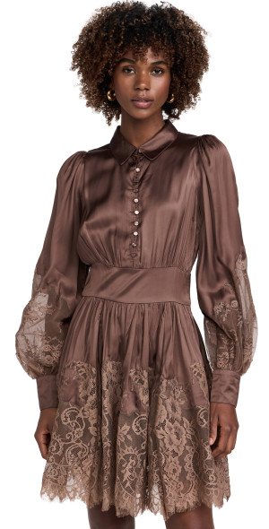 byTiMo - Satin Lace Dress Brown XS byTiMo - Satin Lace Dress Brown XS