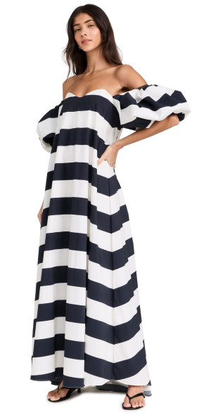 summer off the shoulder maxi dress Ivory Printed Off Shoulder Maxi Dress With Slit