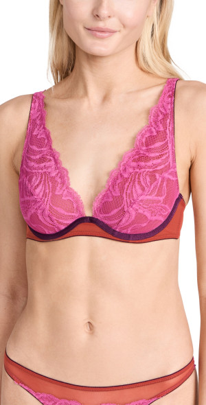 Dora Larsen - Alba Lace High Apex Underwire Bra Dark Pink 34B