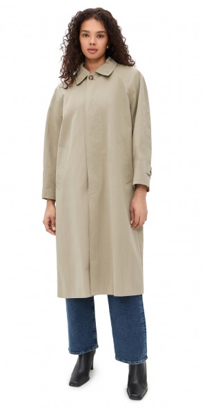 dunst ALPACA HALF MAC COAT BUTTER 韓国 DUNST - Refined Mac Coat Khaki