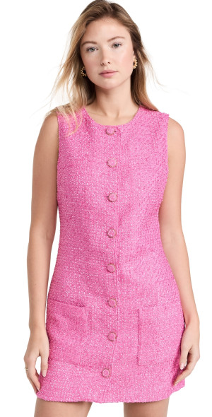 endless rose - Sleeveless Tweed Mini Dress Berry M endless rose - Sleeveless Tweed Mini Dress Berry M