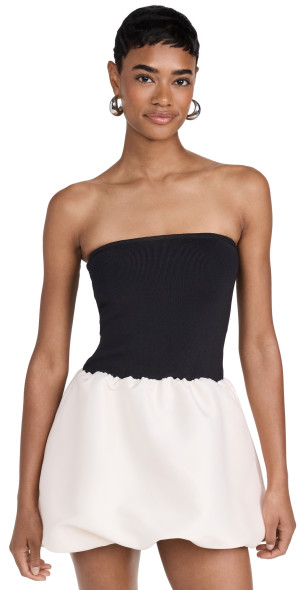 endless rose - Strapless Voluminous Mini Dress Black M